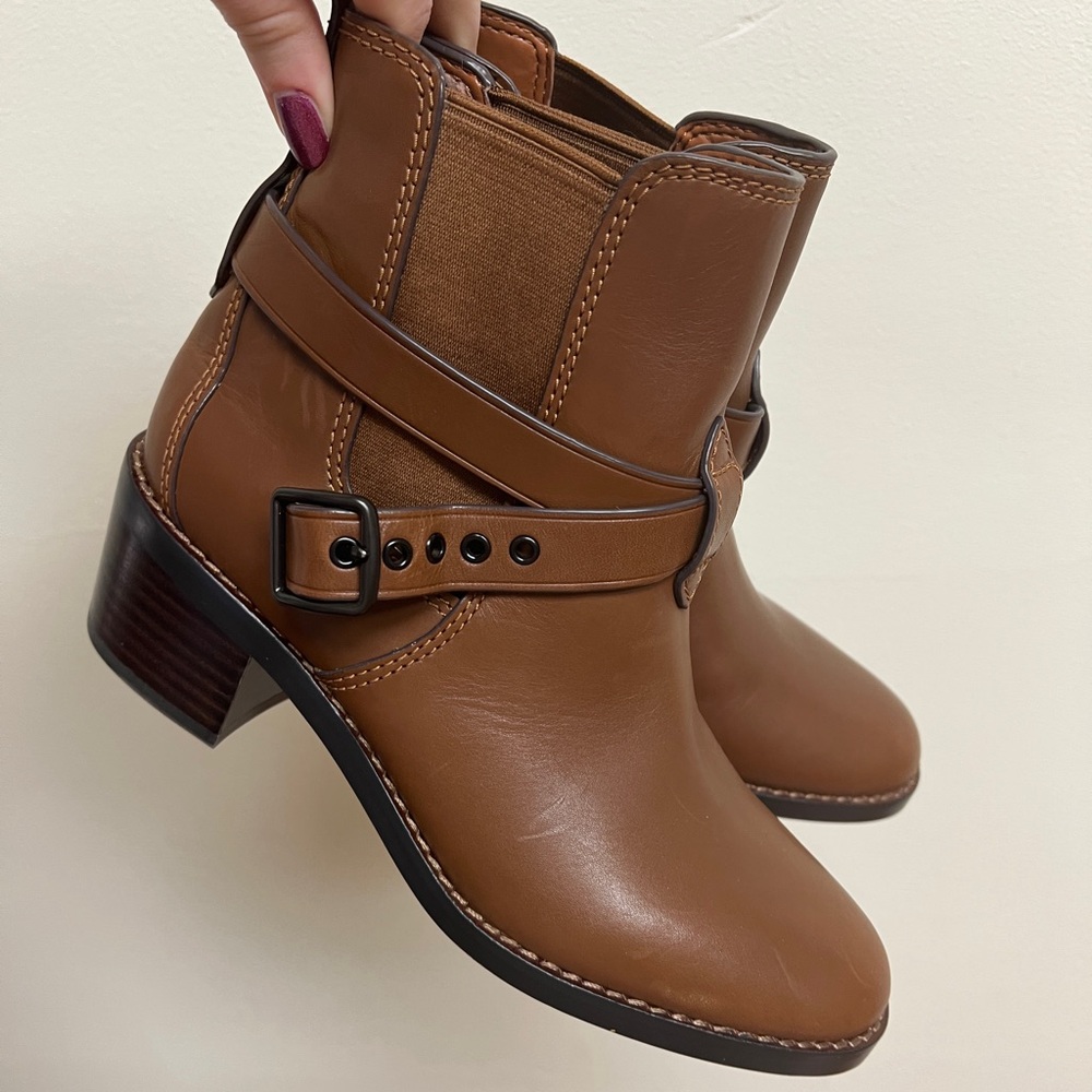 Brown Leather Ankle Boots Coach